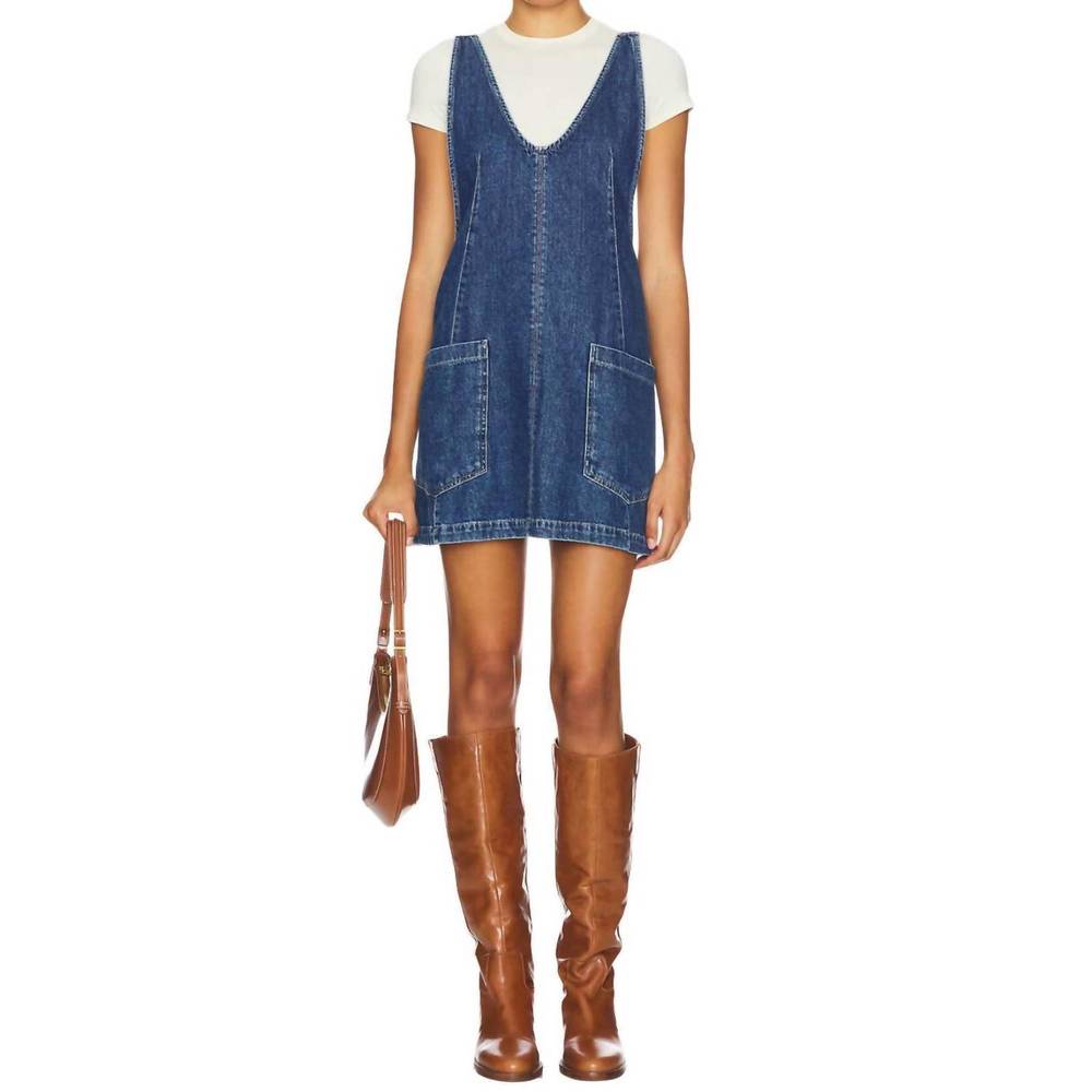 NEW FREE PEOPLE high roller skirtall in sapphire blue - Picture 4 of 4